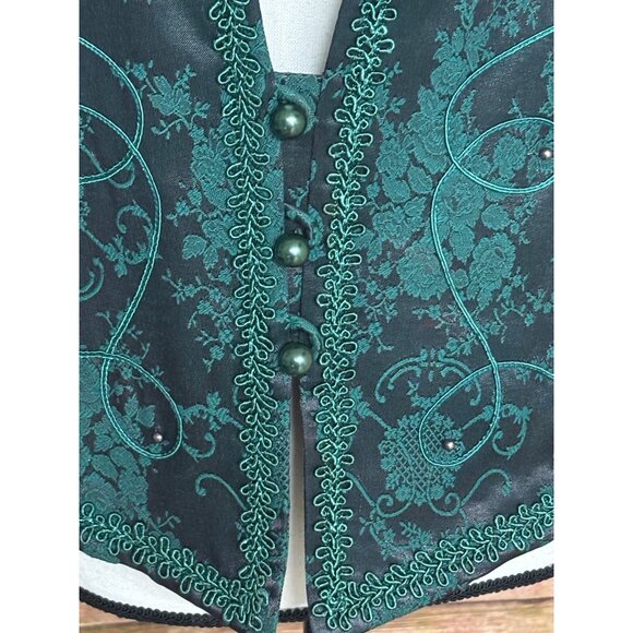 Vintage Nah Nah Collection Green Jacket & Maxi Dress Size M Jacquard Embroidered - Picture 6 of 14